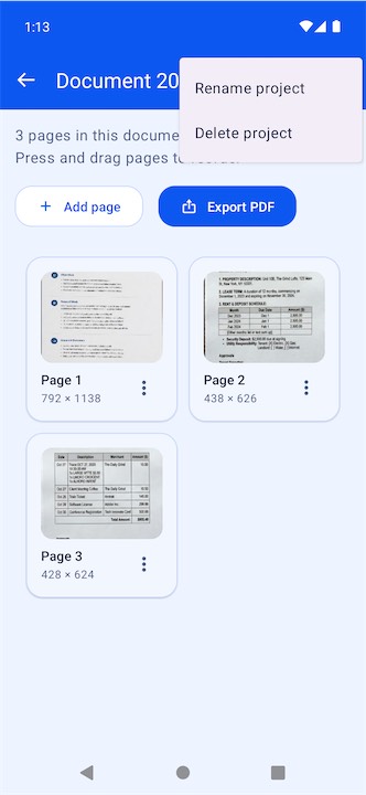 Ditto Scan document scanner screenshot