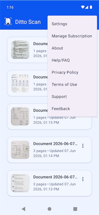 Ditto Scan document scanner screenshot