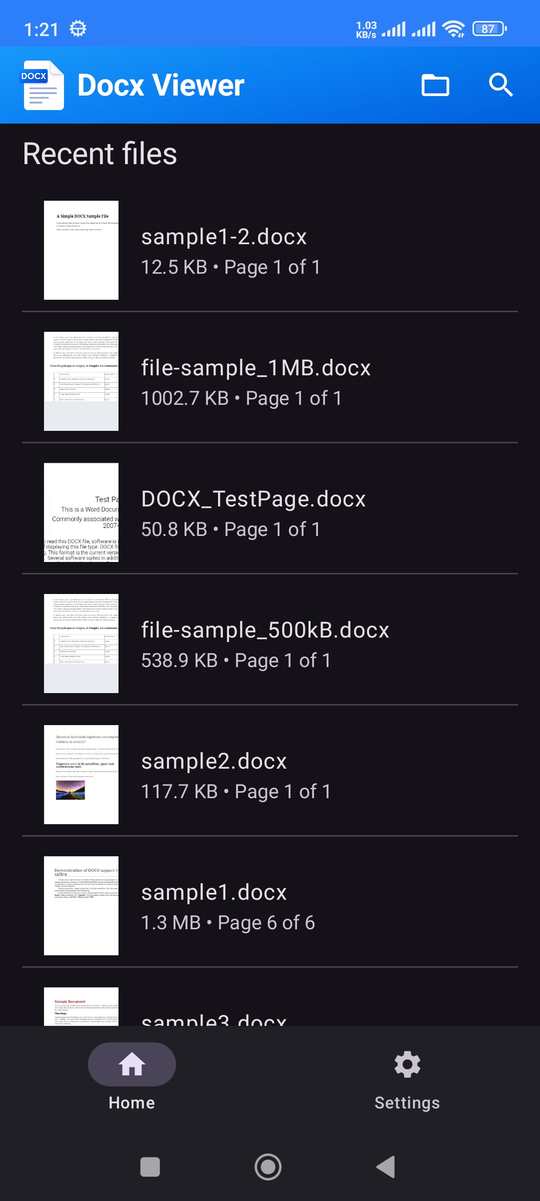 Docx Viewer Android app screenshot 1