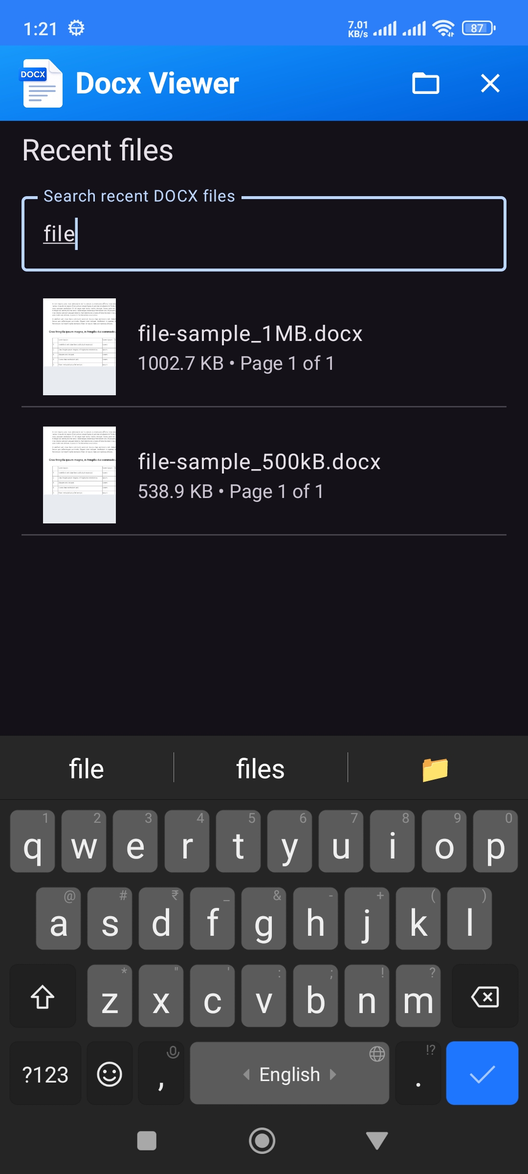 Docx Viewer Android app screenshot 2