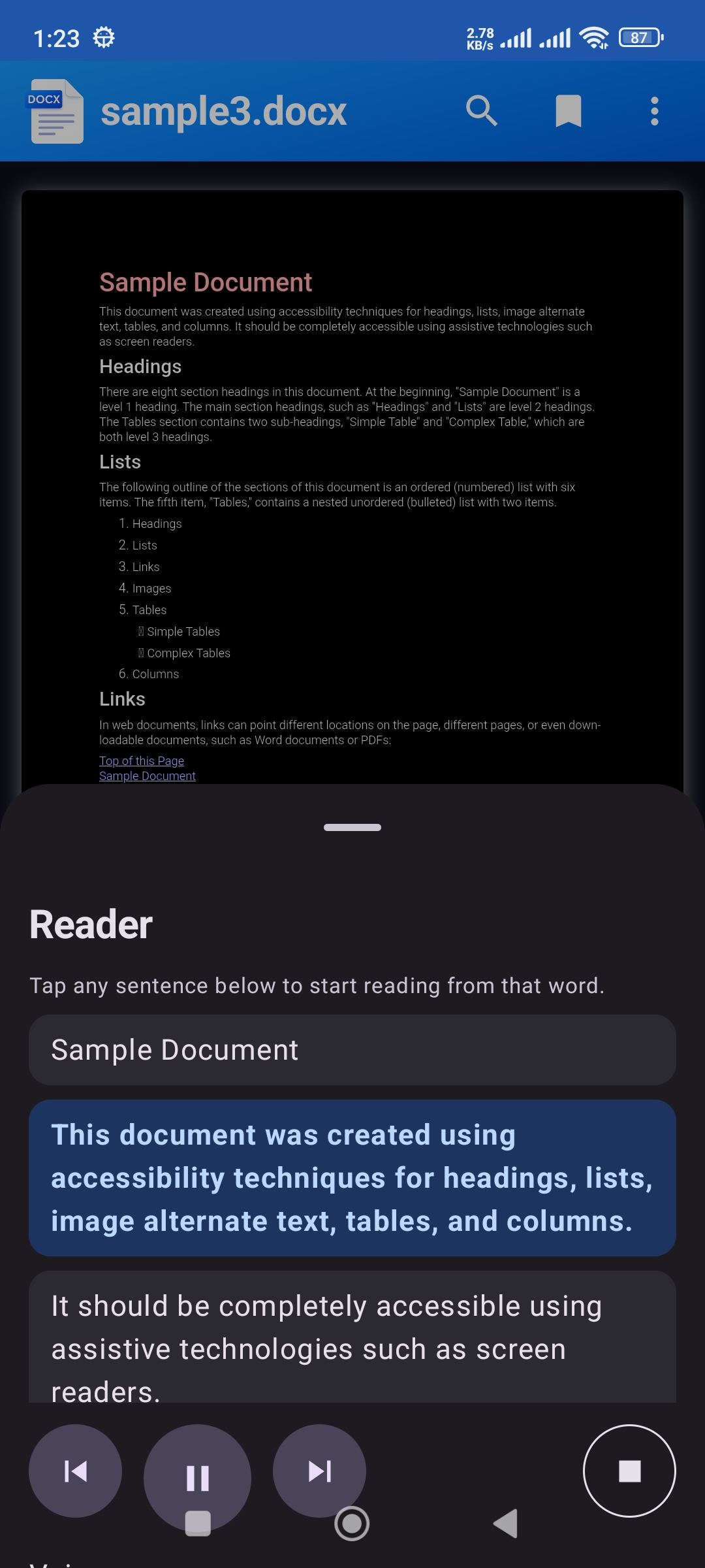 Docx Viewer Android app screenshot 7